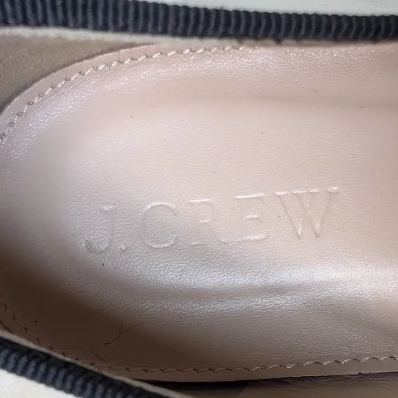 NWOT J.Crew Pointed-toe d'orsay ballet flats White Black Bow Detail Women Size 8