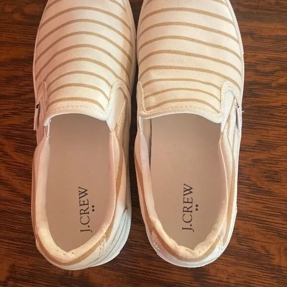 NWOT j.Crew slip on sneakers size 9 tan and cream
