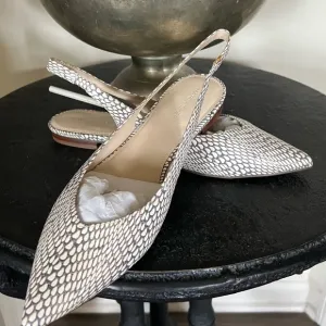 NWOT Marc Fisher Snakeskin Slingback Ballet Flats