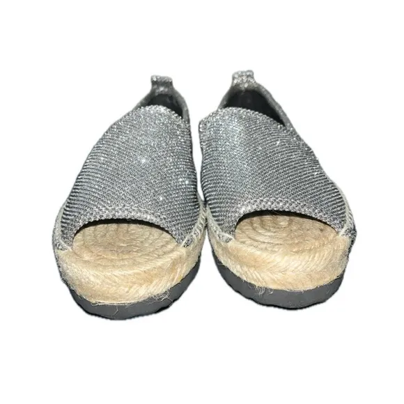 NWOT Michael Kors Peep Toe Sparkle Espadrilles, Size 7M