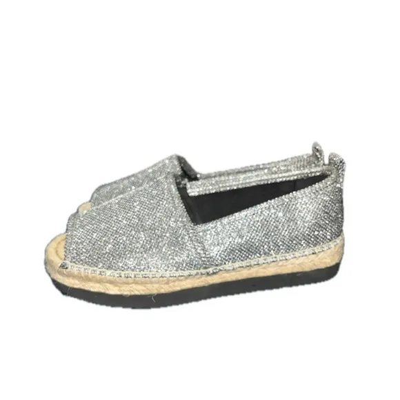 NWOT Michael Kors Peep Toe Sparkle Espadrilles, Size 7M