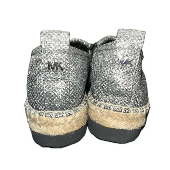 NWOT Michael Kors Peep Toe Sparkle Espadrilles, Size 7M
