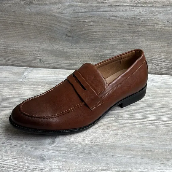 NWOT NY&amp;C Men's Brown Leather Like Loafers size 13