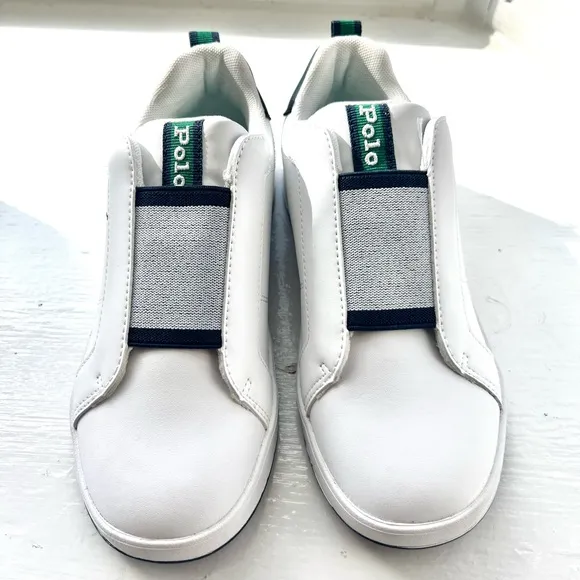 NWOT Polo Ralph Lauren Boys' Heritage Court II Slip-On‎ Sneakers Size 4