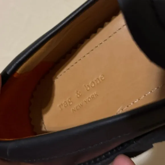 NWOT Rag &amp; Bone Black Smooth Leather Chunky Loafers
