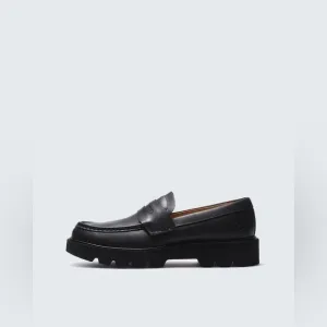 NWOT Rag &amp; Bone Black Smooth Leather Chunky Loafers