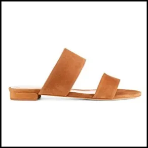 NWOT RARE M. Gemi Capri Suede Slides in Luggage Tan
