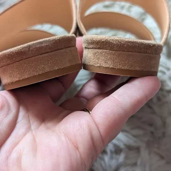 NWOT RARE M. Gemi Capri Suede Slides in Luggage Tan