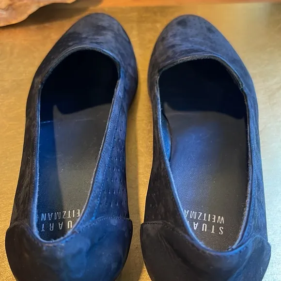 NWOT! Stuart Weitzman Perforated Loafers in Black Nubuck Leather