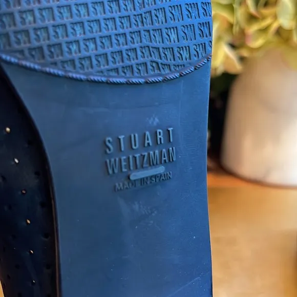 NWOT! Stuart Weitzman Perforated Loafers in Black Nubuck Leather