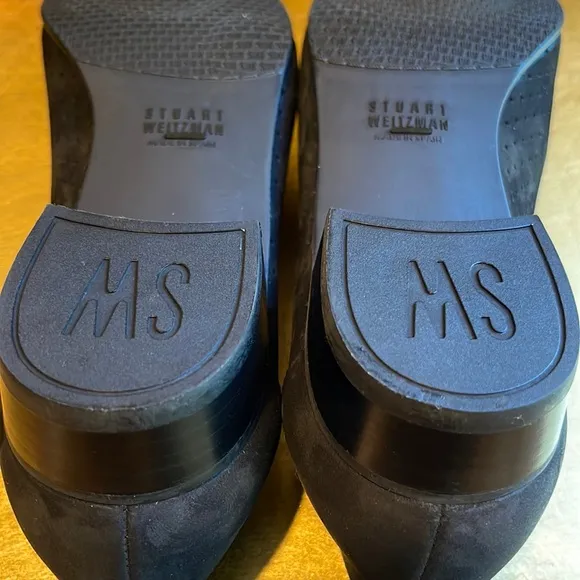 NWOT! Stuart Weitzman Perforated Loafers in Black Nubuck Leather