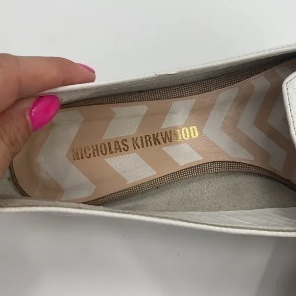 NWOT Vero cuoio white leather Italian loafers no box size 36/6