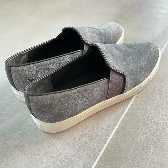 NWOT/NWOB Vince Grey Suede Slip-on Sneakers