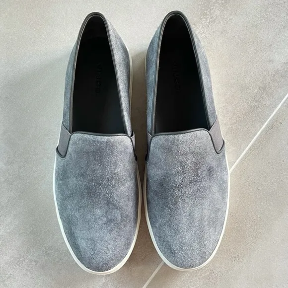 NWOT/NWOB Vince Grey Suede Slip-on Sneakers