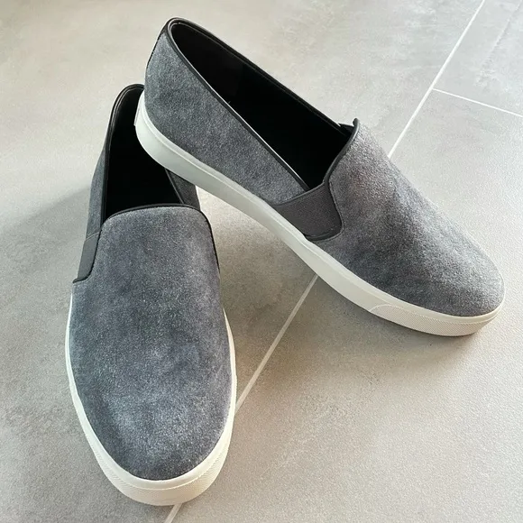 NWOT/NWOB Vince Grey Suede Slip-on Sneakers