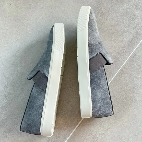 NWOT/NWOB Vince Grey Suede Slip-on Sneakers