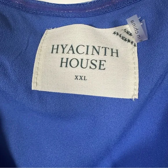NWT $158 HYACINTH HOUSE One Shoulder Blue Geometric Luna Dress Size XXL