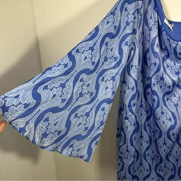 NWT $158 HYACINTH HOUSE One Shoulder Blue Geometric Luna Dress Size XXL