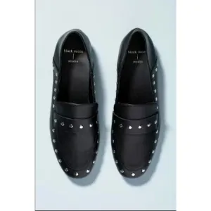 NWT Anthropologie Suede Studio Studded Black Loafers - EU 40.5