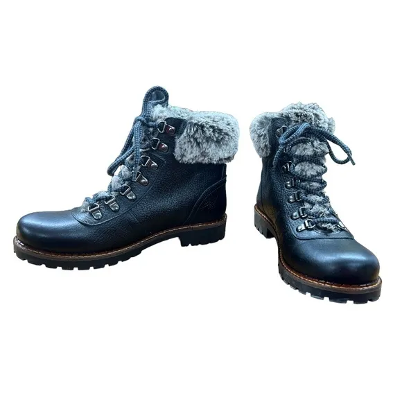 NWT AVELLINI women’s cozy-lined lace-up leather boots in black. Size 7.5