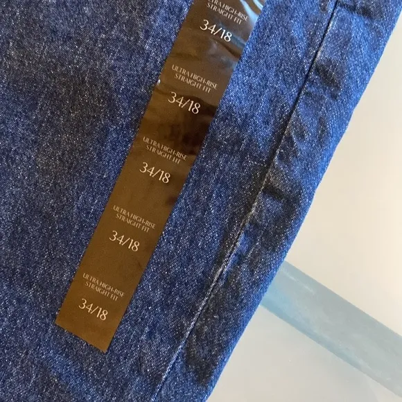 NWT Banana Republic Ultra High Rise Straight Jeans Dark Wash Size 18