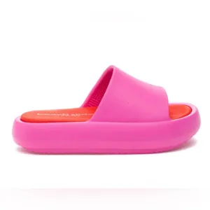 NWT Beach Slides by J/Slides S 8M Color is Fuchsia/Red Eva Squish &amp; light pink