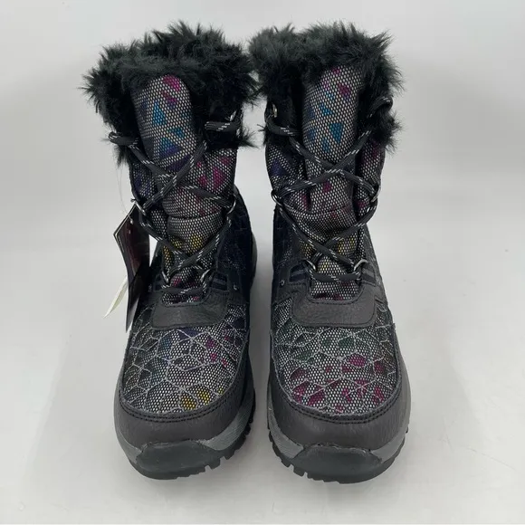 NWT! Bearpaw Big Kids Multicolor Fur Trimmed Wool Lined Winter Boots - Size 3 Y