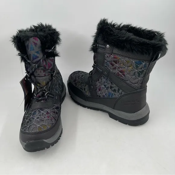 NWT! Bearpaw Big Kids Multicolor Fur Trimmed Wool Lined Winter Boots - Size 3 Y