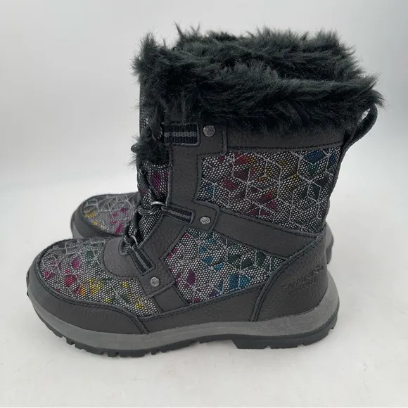 NWT! Bearpaw Big Kids Multicolor Fur Trimmed Wool Lined Winter Boots - Size 3 Y