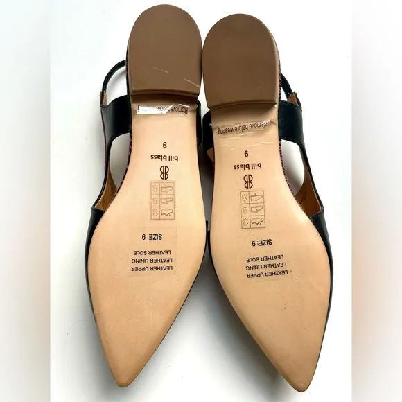 NWT Bill Blass Anthropologie Skyla Snake Pointed Toe Slingback Flats, size 9