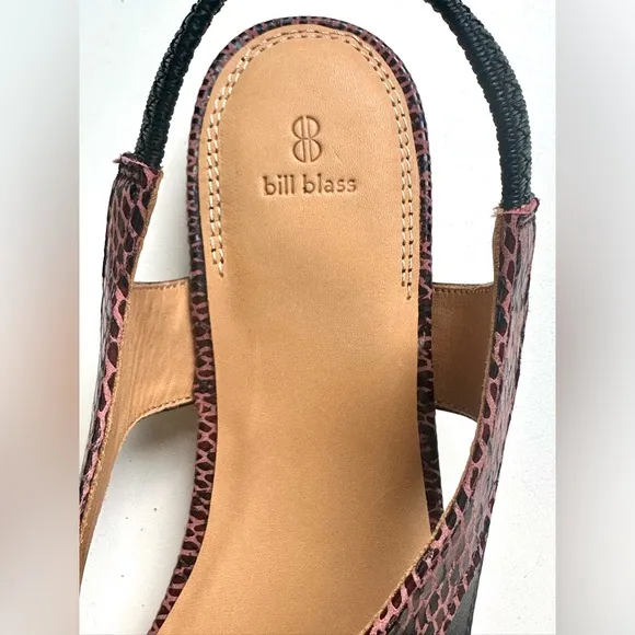 NWT Bill Blass Anthropologie Skyla Snake Pointed Toe Slingback Flats, size 9