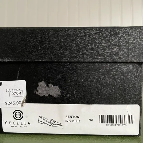 NWT Cecelia NY FENTON Loafers w Horsebit Deco in Blue &amp; Black Snake Leather