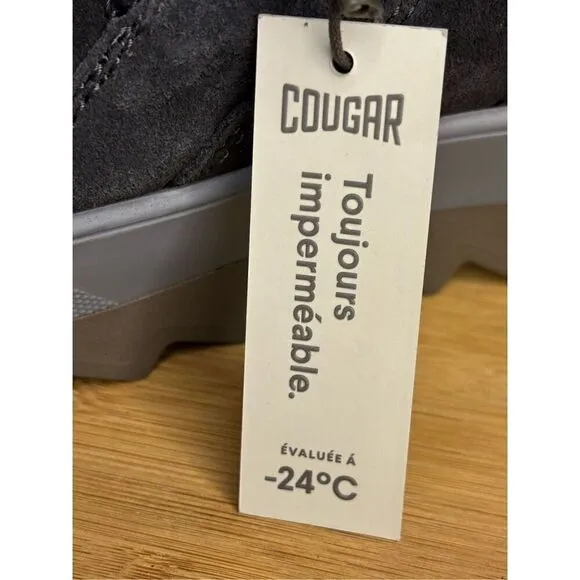 NWT Cougar Women's V-Five-S Faux Fur Lined Lace Up Winter Boots Gray Size 6