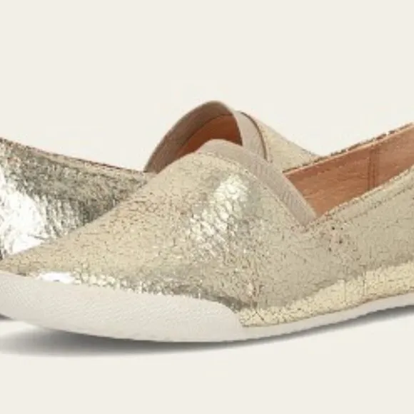 NWT - FRYE - Melanie Slip-On sneaker Gold - Mirror - Size: 9.5