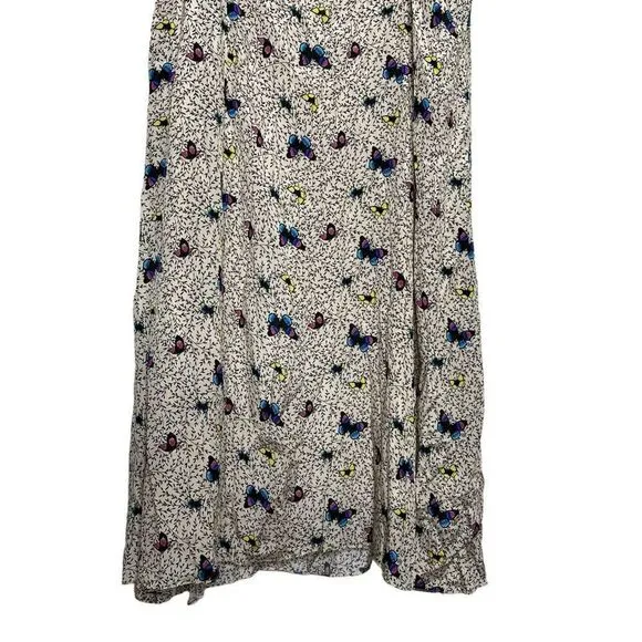 NWT HVN Crepe Anika Ruffled Slip Dress W. Bow Butterflies 18