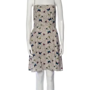NWT HVN Crepe Anika Ruffled Slip Dress W. Bow Butterflies 18