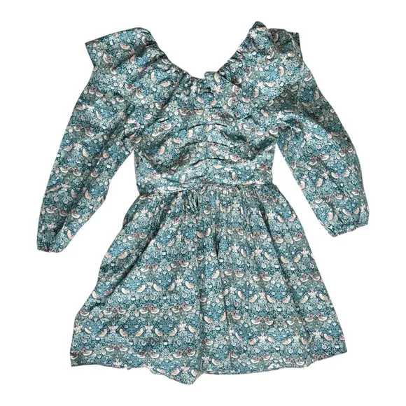 NWT Hyacinth House Ruffle Collar Birdsong Mini Dress