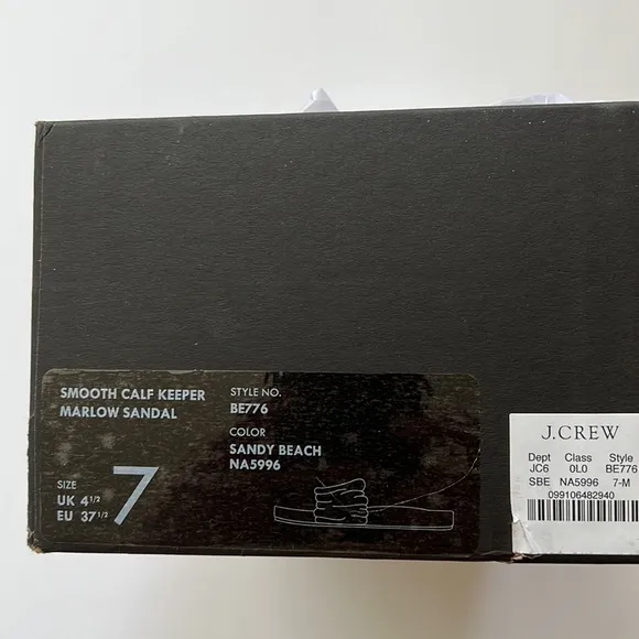 NWT👡 J Crew Smooth Calf Keeper Marlow Sandal SZ-7