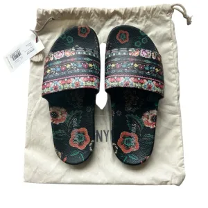 NWT Johnny Was Ardell POOL SLIDE size 9 floral slip on sandals tropical beach