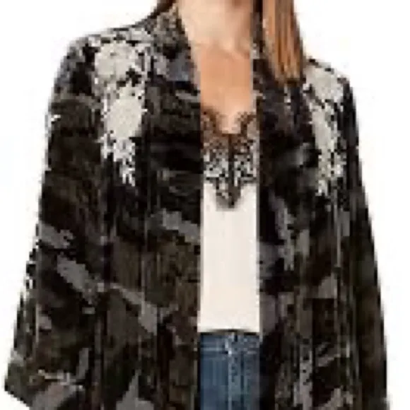 NWT Johnny Was Embroidered Velvet Coat M