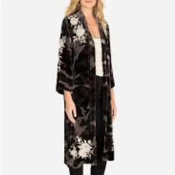 NWT Johnny Was Embroidered Velvet Coat M