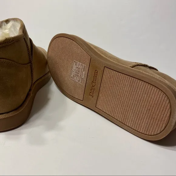 NWT Juicy Couture Womens Tan Kerri Boots Booties Winter Faux Fur White