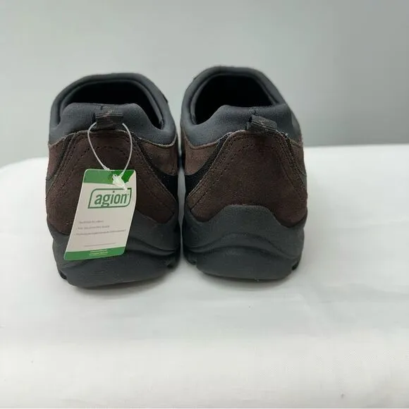 NWT Lands' End dark brown black suede leather loafers moc men's 11.5 406635
