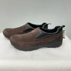 NWT Lands' End dark brown black suede leather loafers moc men's 11.5 406635
