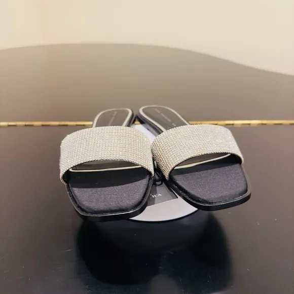 NWT Luxury Spring Summer Beach Zara Bejeweled Embellished Slides/sandals/shoes