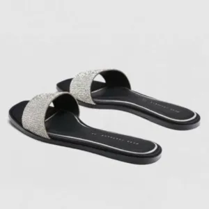 NWT Luxury Spring Summer Beach Zara Bejeweled Embellished Slides/sandals/shoes