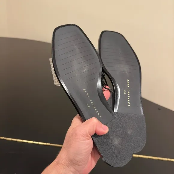 NWT Luxury Spring Summer Beach Zara Bejeweled Embellished Slides/sandals/shoes