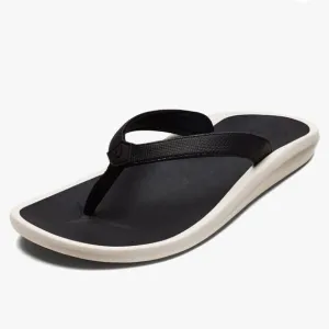 NWT- OLUKAI-Pi'oe Women's Beach Sandals- Black/DK Shadow- size 8 left
