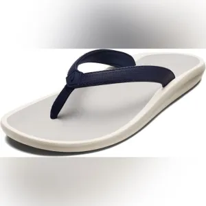 NWT-OLUKAI-Pi'oe Women's Beach Sandals,Water-ResistantNavy blue and Grey-Size 10