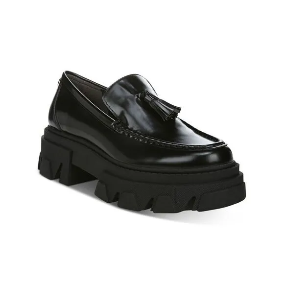 NWT SAM EDELMAN Womens Black Dandrea Slip On Leather Loafers 7 M